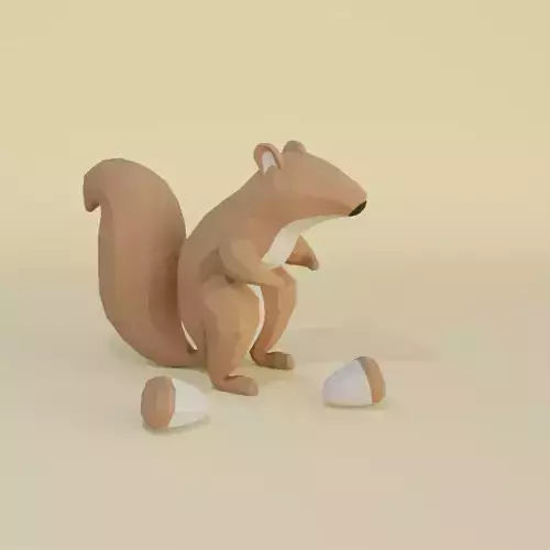 low-poly chipmunk Low-poly 3D model