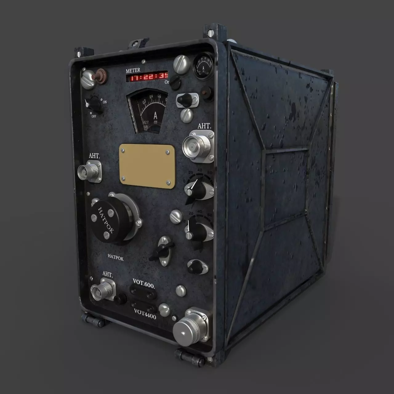Army radio receiver Low-poly 3D model