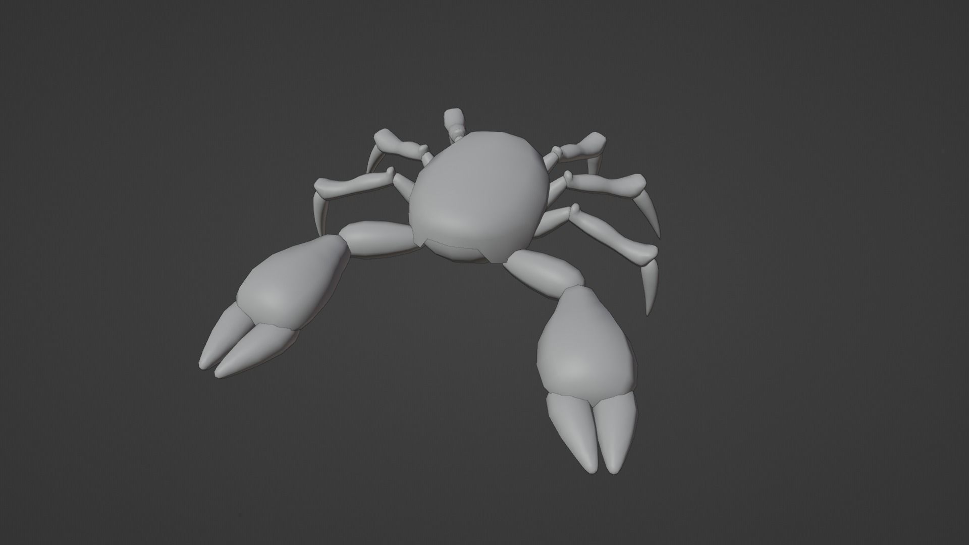 Textured and animated blue crab or crustacean Low-poly 3D model_9