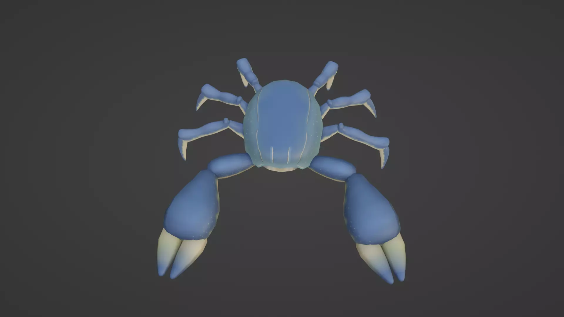 Textured and animated blue crab or crustacean Low-poly 3D model_0