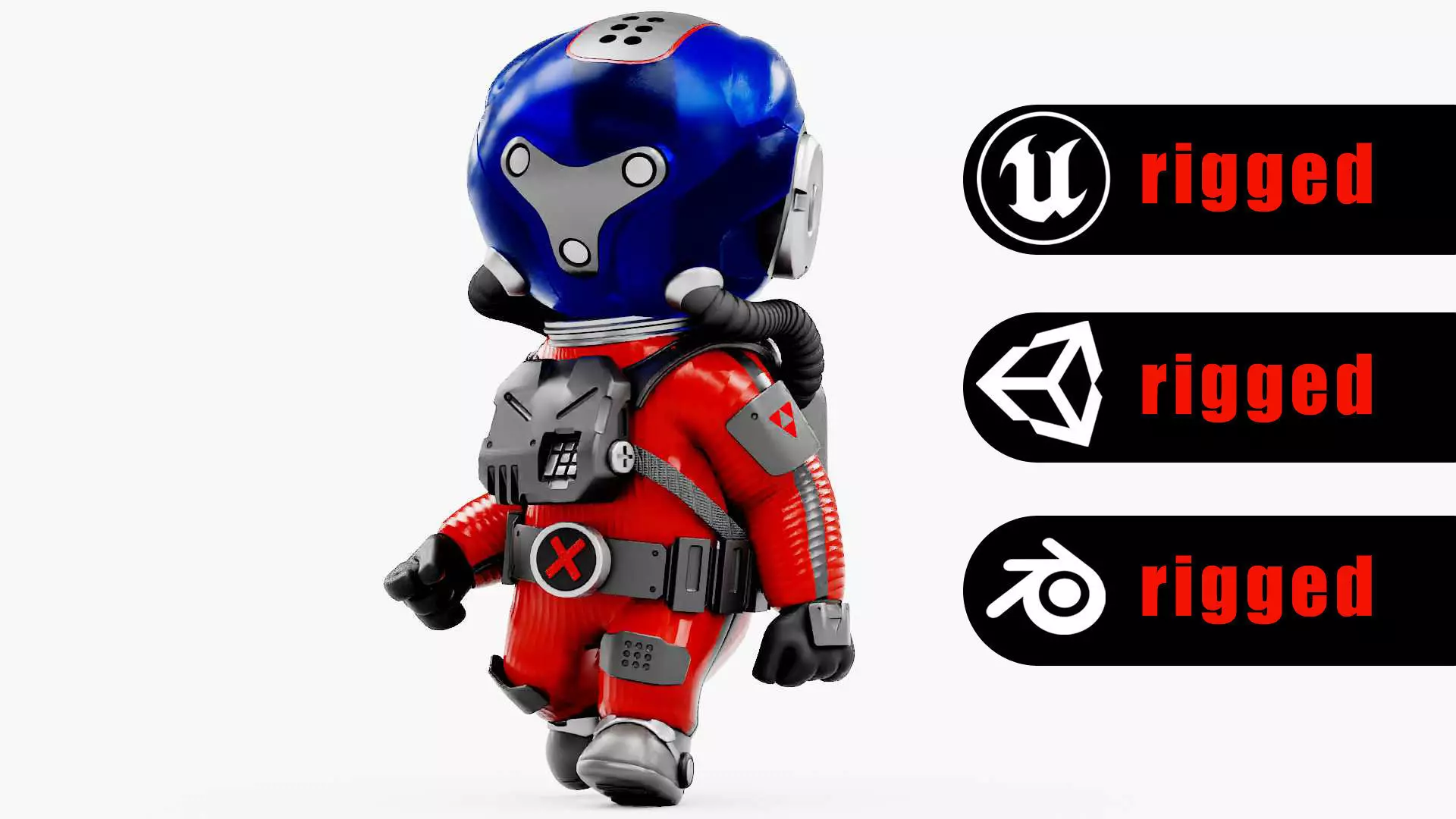 TOON ASTRONAUT K-3000 Rigged for Unreal Engine - Unity - MIXAMO 3D model