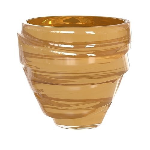 Anna Torfs parts low less crystal gold round glass vase 3D model