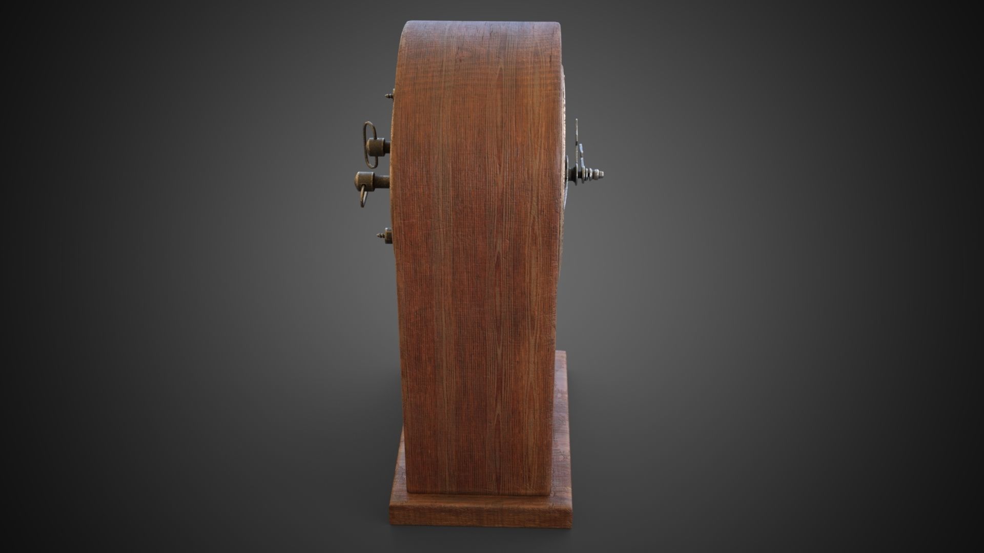 Wooden table clock Low-poly 3D model_9