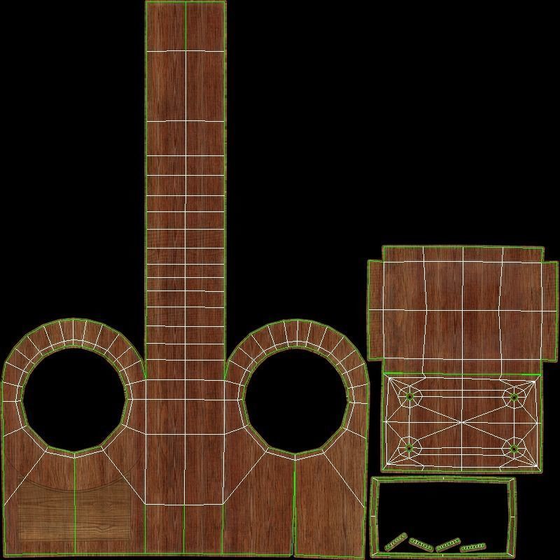 Wooden table clock Low-poly 3D model_27