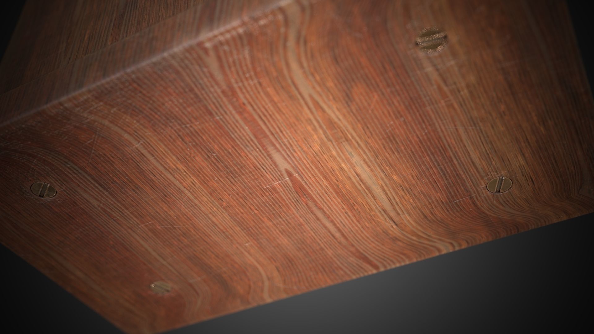 Wooden table clock Low-poly 3D model_19