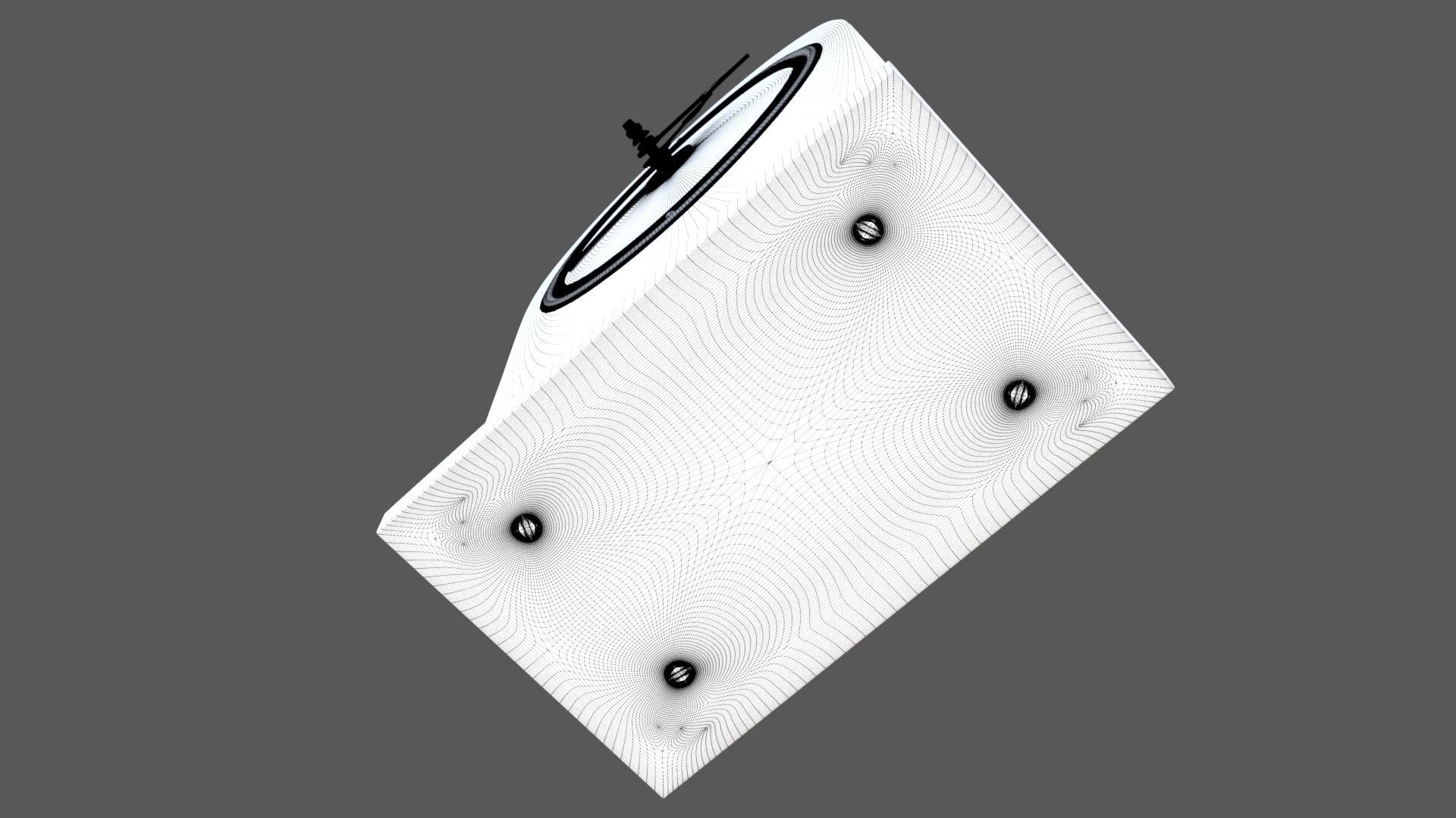 Wooden table clock Low-poly 3D model_24