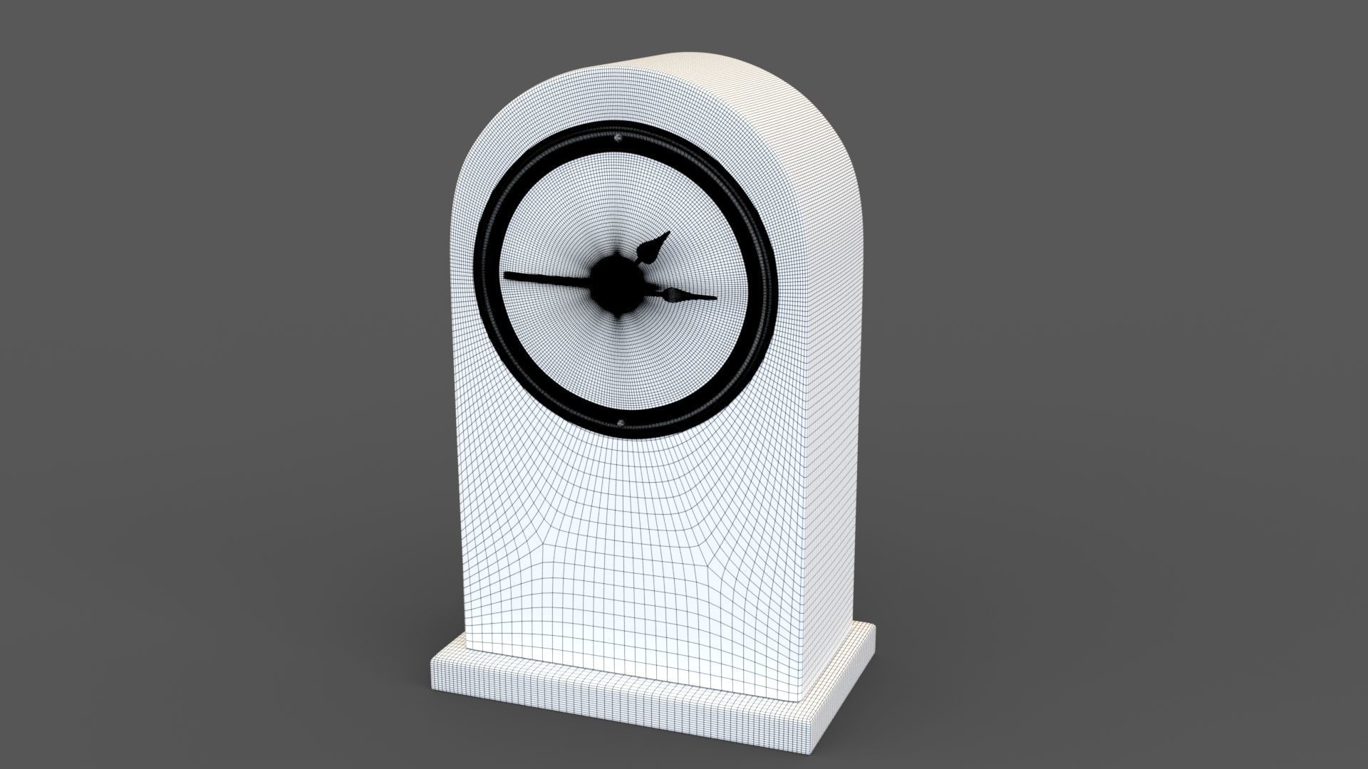 Wooden table clock Low-poly 3D model_22