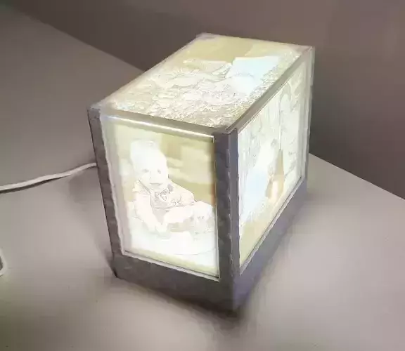 Slide-In Lithophane Lamp Base 3D print model