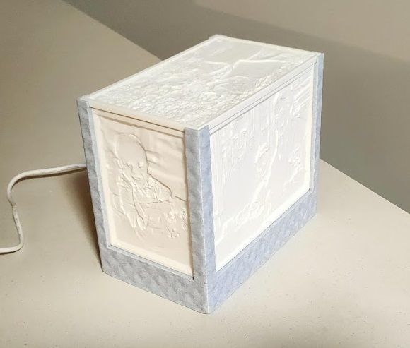 Slide-In Lithophane Lamp Base 3D print model_1
