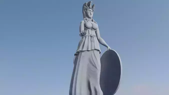 Athena statue Low-poly 3D model