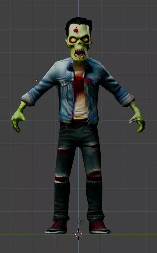 Vivid Zombie Low-poly 3D model_0
