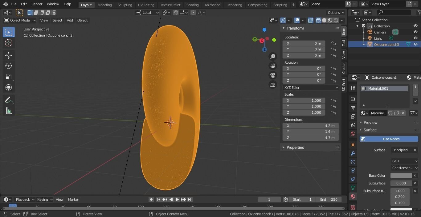 Discocone shell smooth surface 3D print model_13