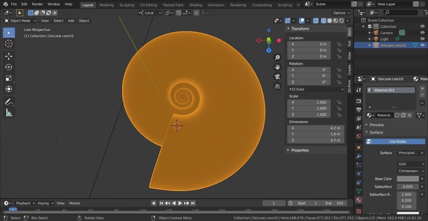 Discocone shell smooth surface 3D print model_14