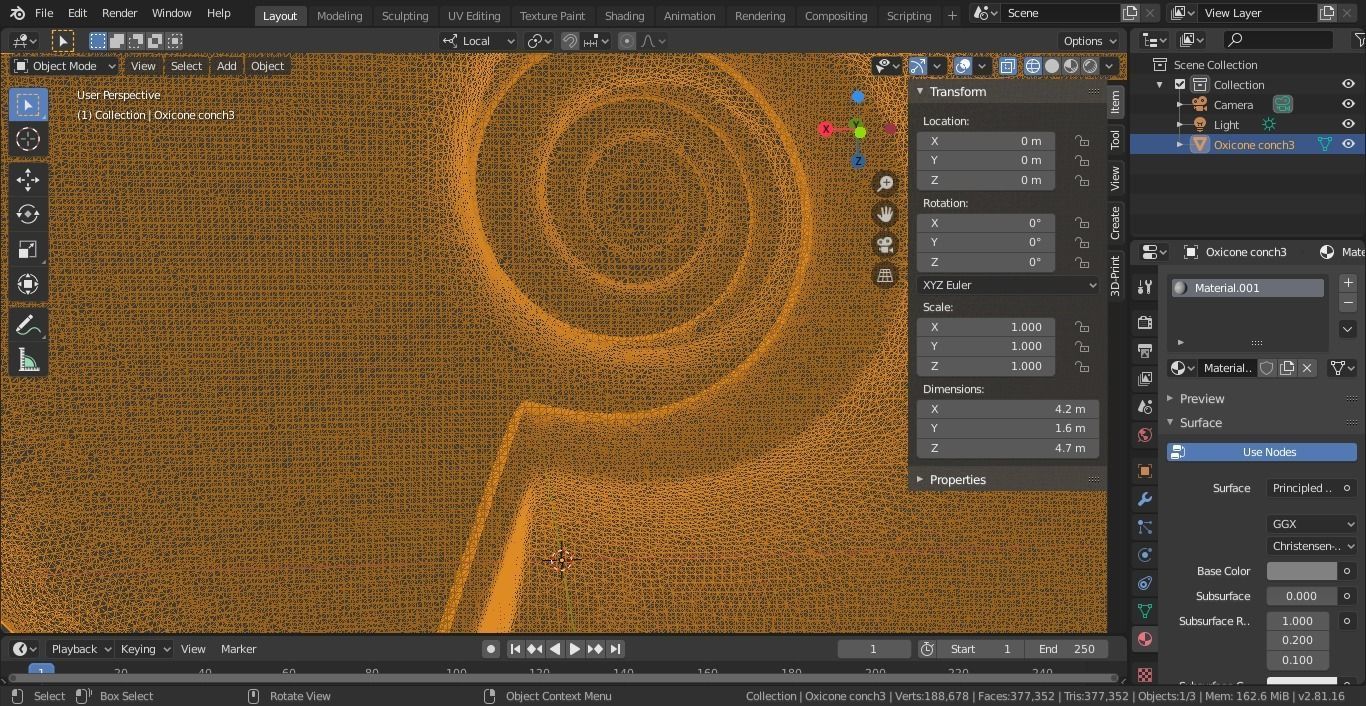 Discocone shell smooth surface 3D print model_15