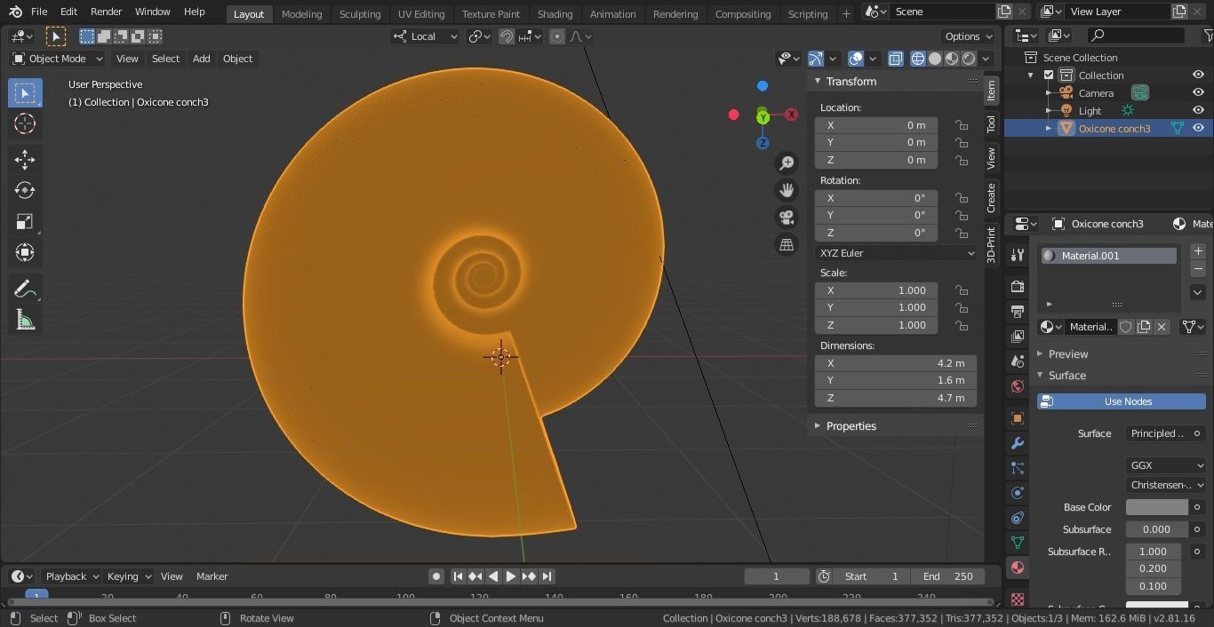 Discocone shell smooth surface 3D print model_12