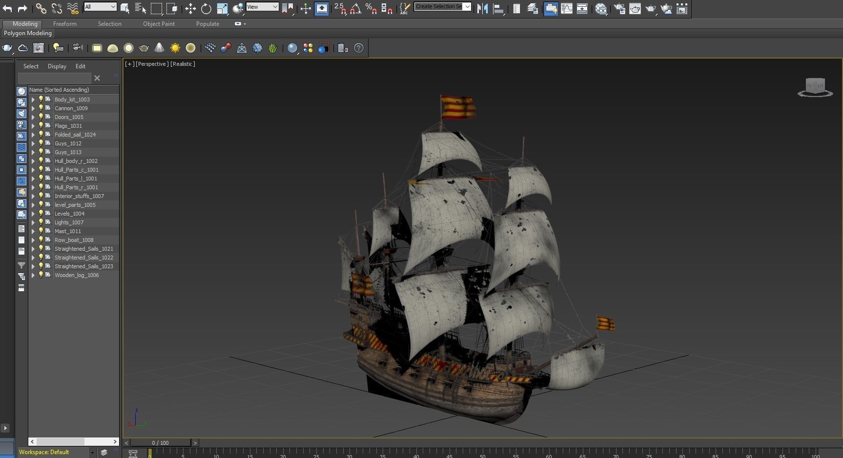 This 3D Galleon includes a fully detailed interior 02 3D model_25