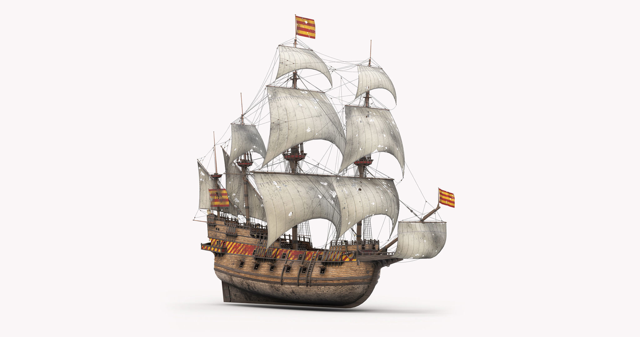This 3D Galleon includes a fully detailed interior 02 3D model_6