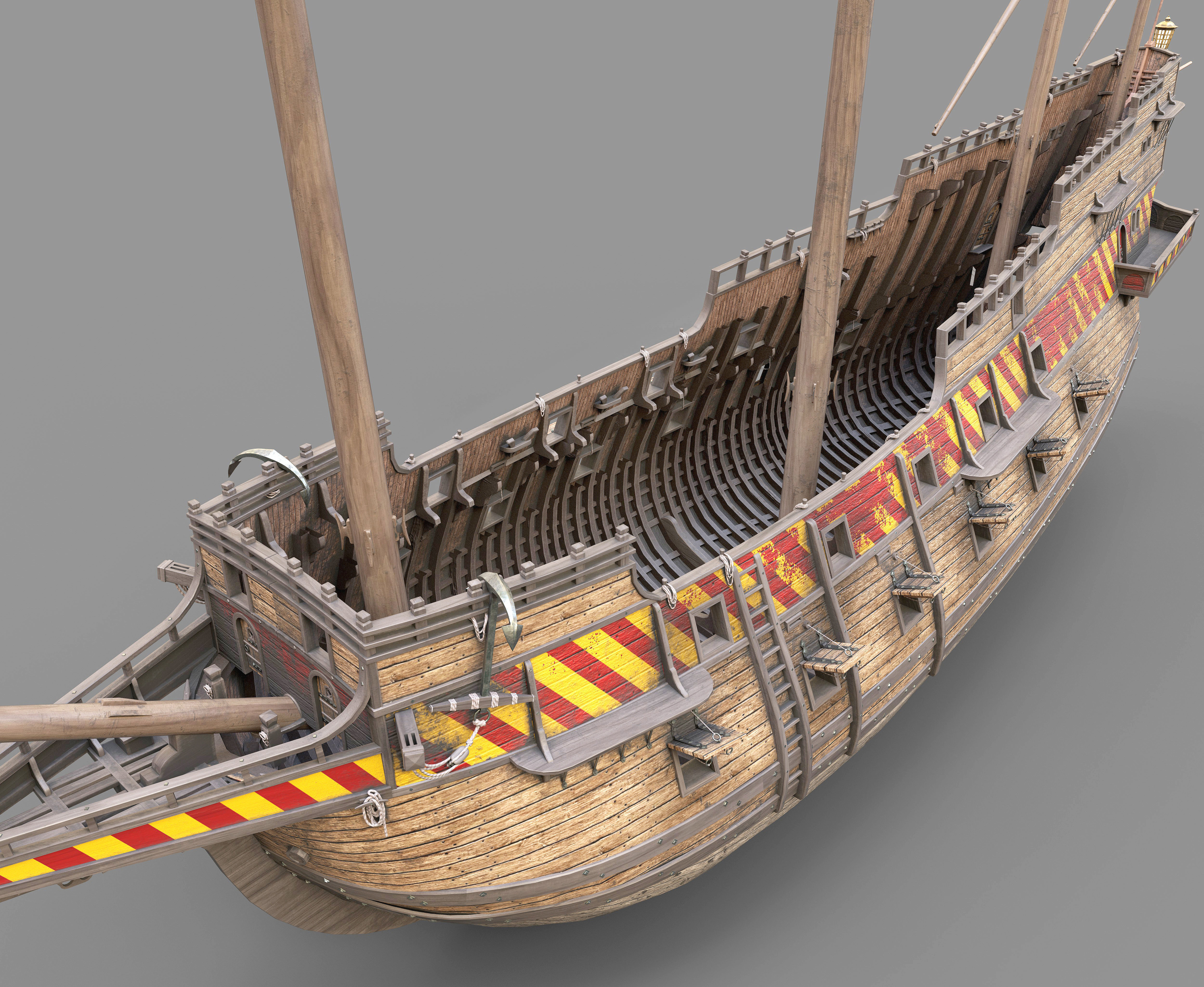 This 3D Galleon includes a fully detailed interior 02 3D model_19