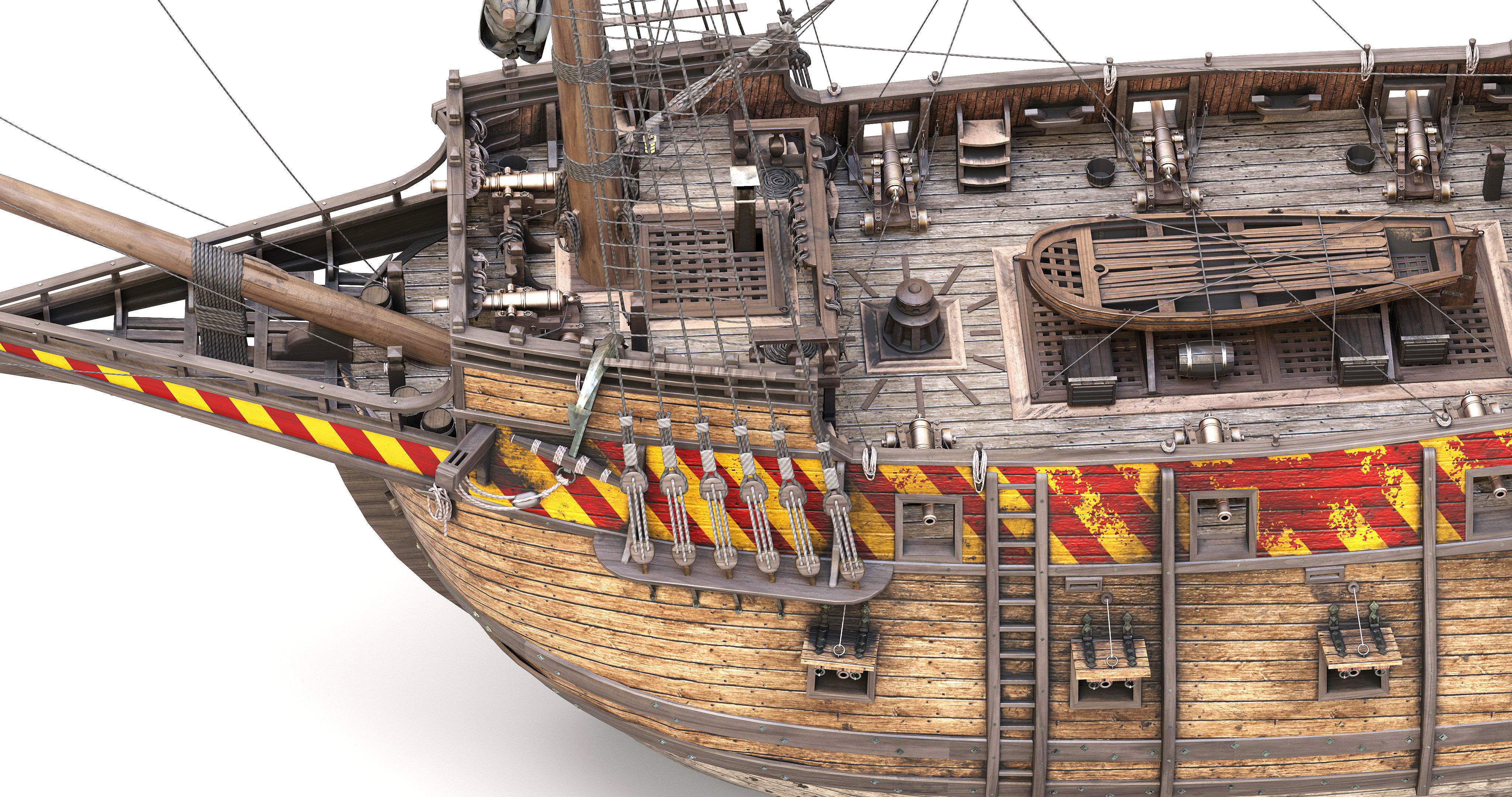 This 3D Galleon includes a fully detailed interior 02 3D model_14
