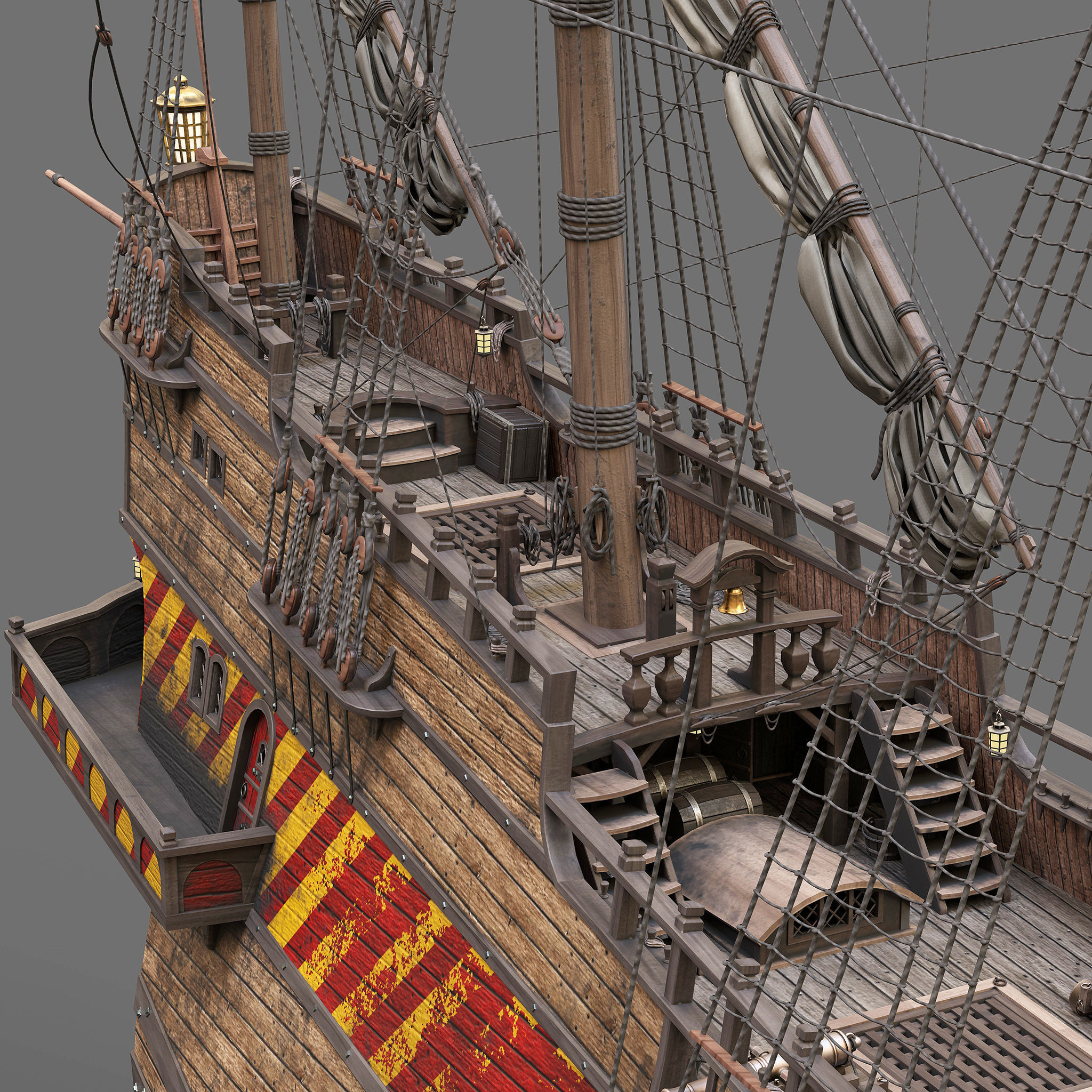 This 3D Galleon includes a fully detailed interior 02 3D model_17