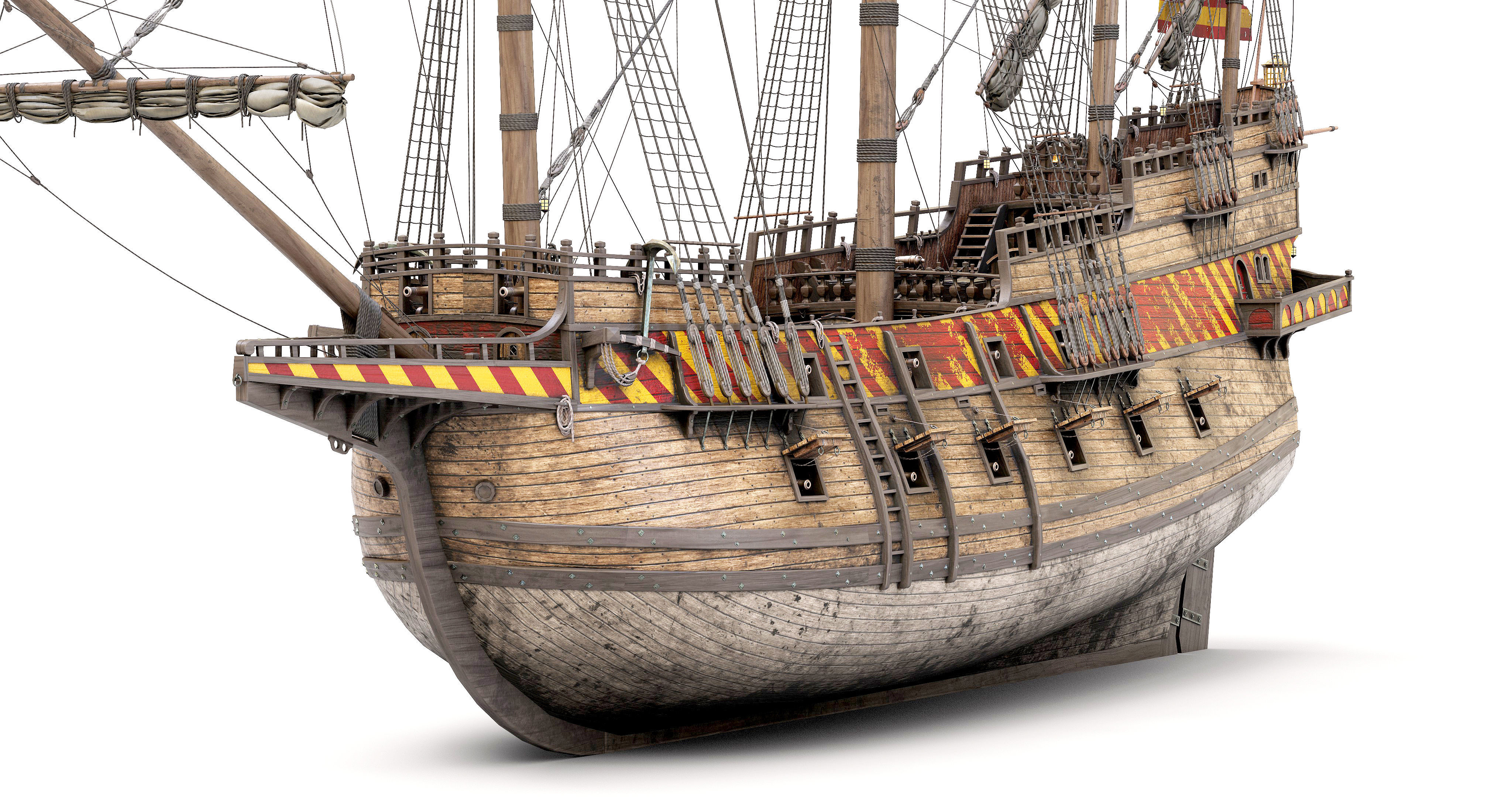 This 3D Galleon includes a fully detailed interior 02 3D model_4