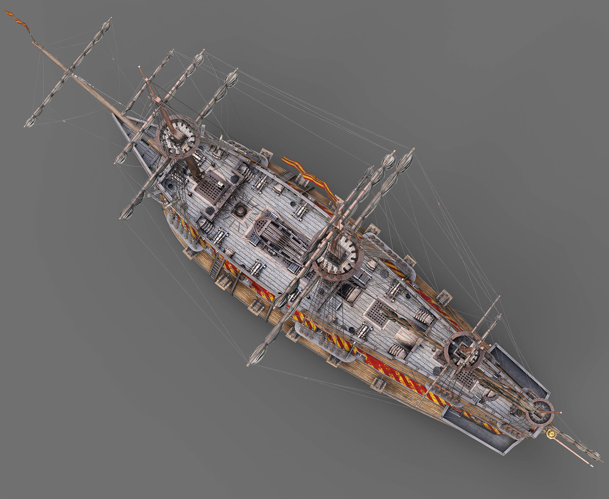 This 3D Galleon includes a fully detailed interior 02 3D model_20