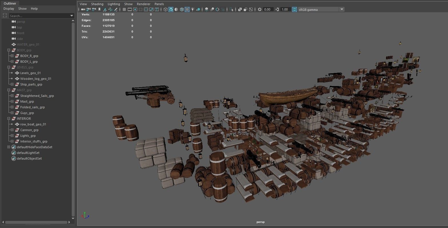 This 3D Galleon includes a fully detailed interior 02 3D model_13