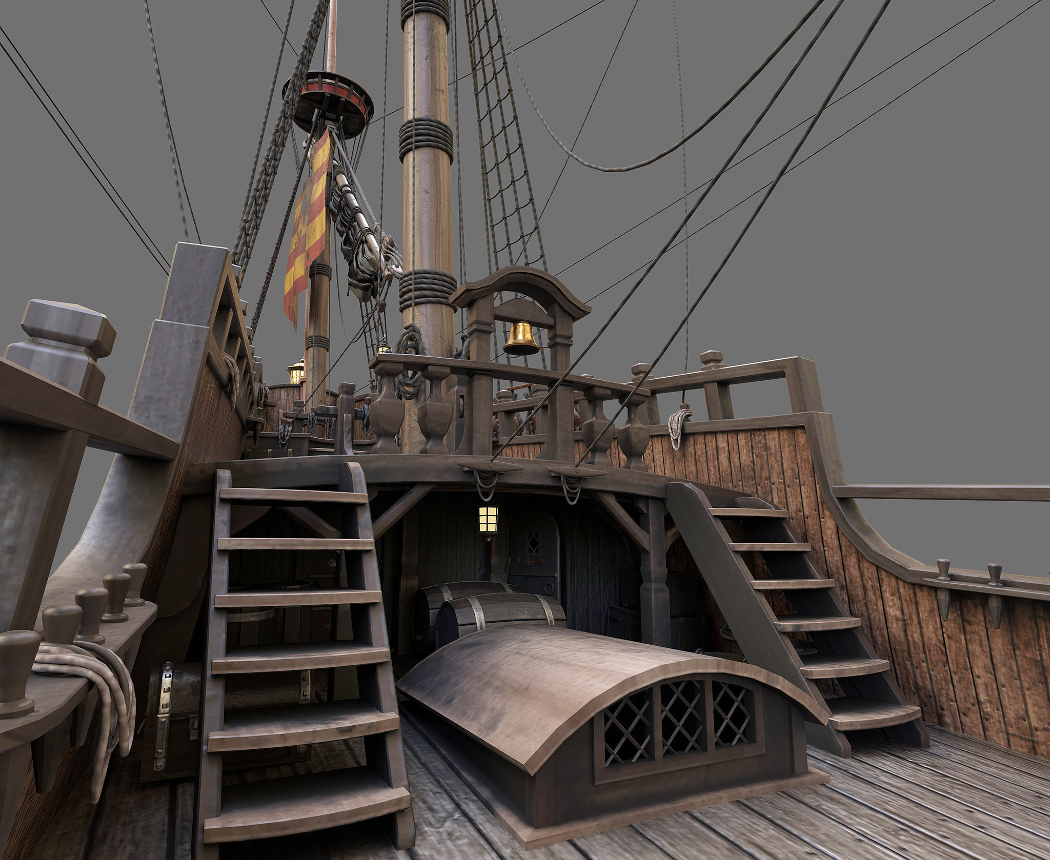 This 3D Galleon includes a fully detailed interior 02 3D model_9