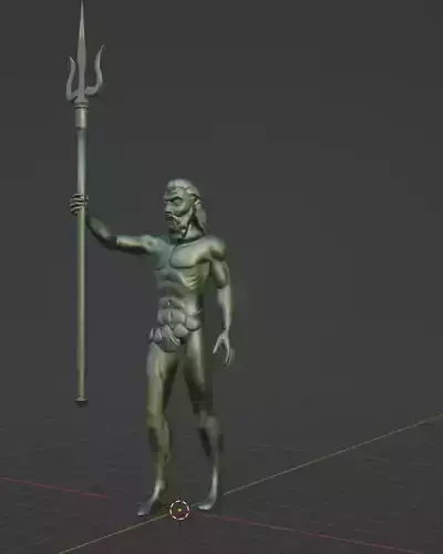 Poseidon God of the sea Low-poly 3D model