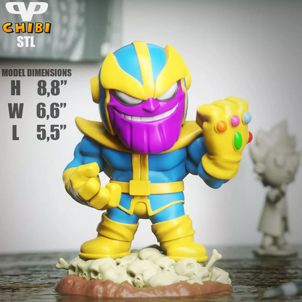 Thanos Chibi STL for 3D Printing ChibiSTL 3DXM 3D print model_5