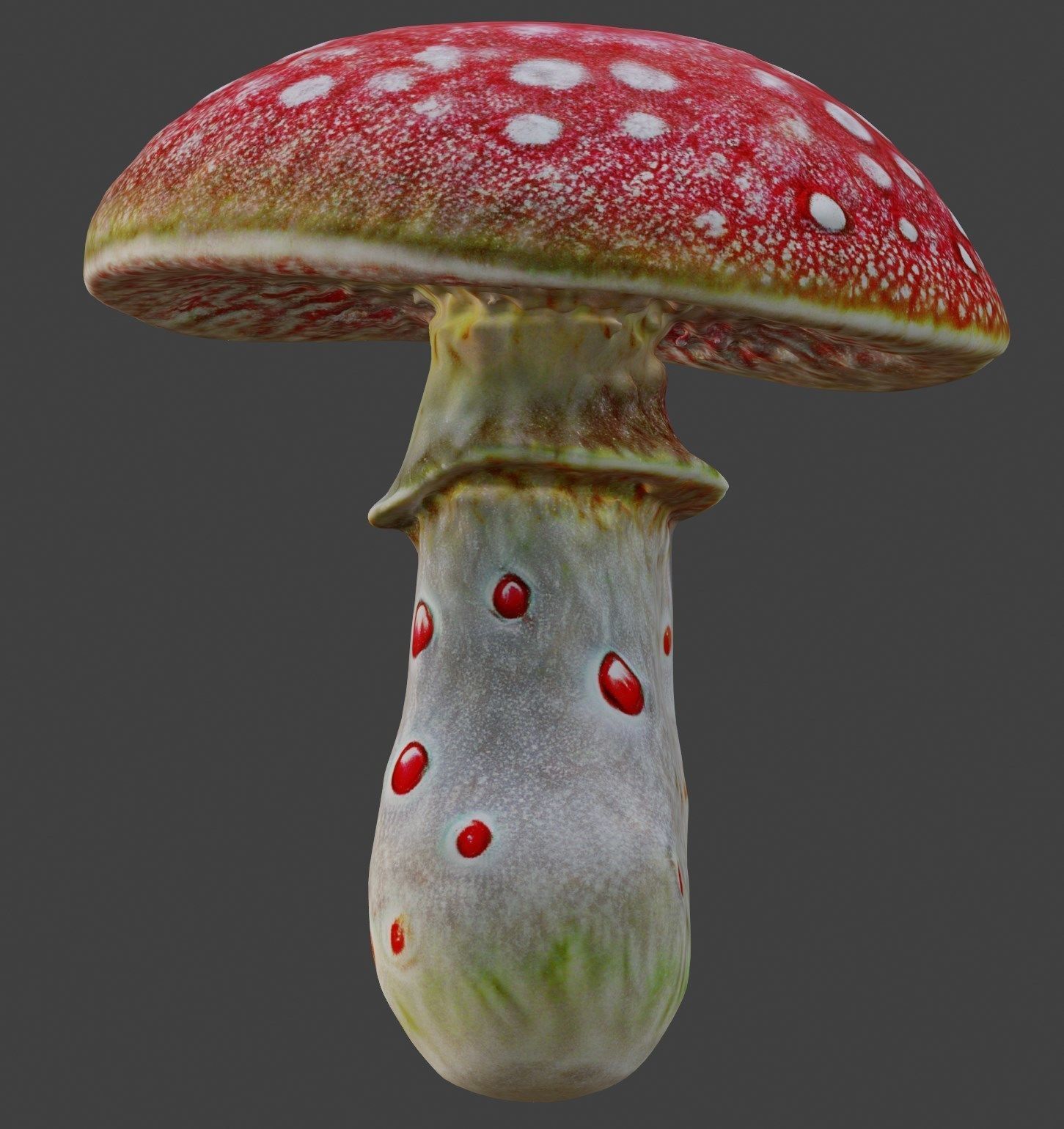 Realistic high quality red fungus - Mushroom 3D model_13