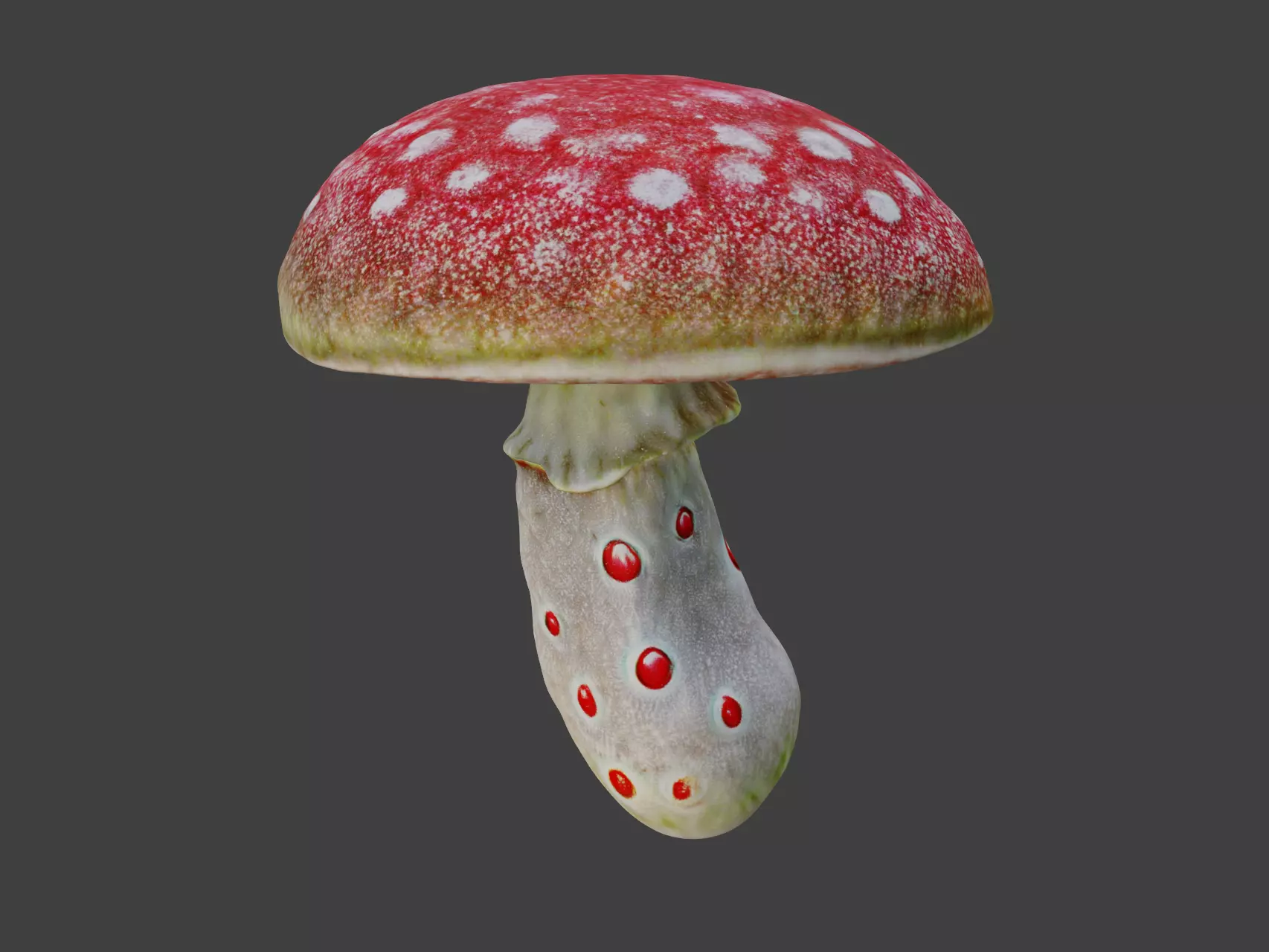 Realistic high quality red fungus - Mushroom 3D model_0