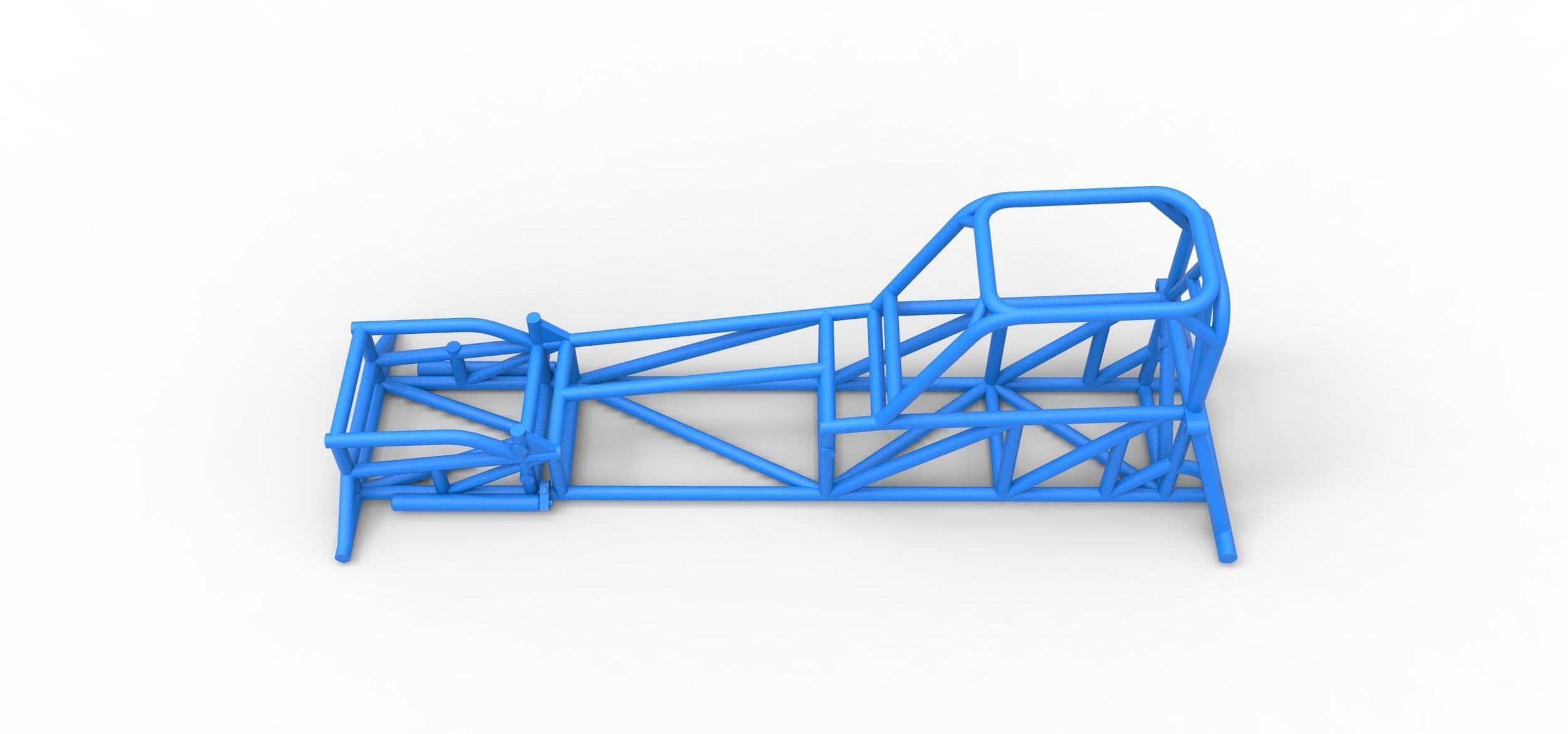 Frame of Supermodified front engine race car V1 Scale 1 to 25 3D print model_6