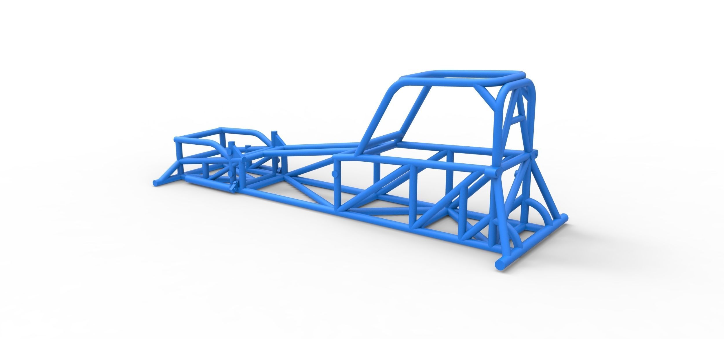 Frame of Supermodified front engine race car V1 Scale 1 to 25 3D print model_8