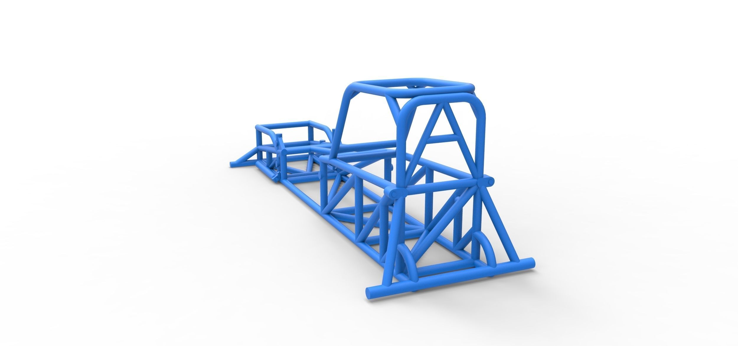 Frame of Supermodified front engine race car V1 Scale 1 to 25 3D print model_9