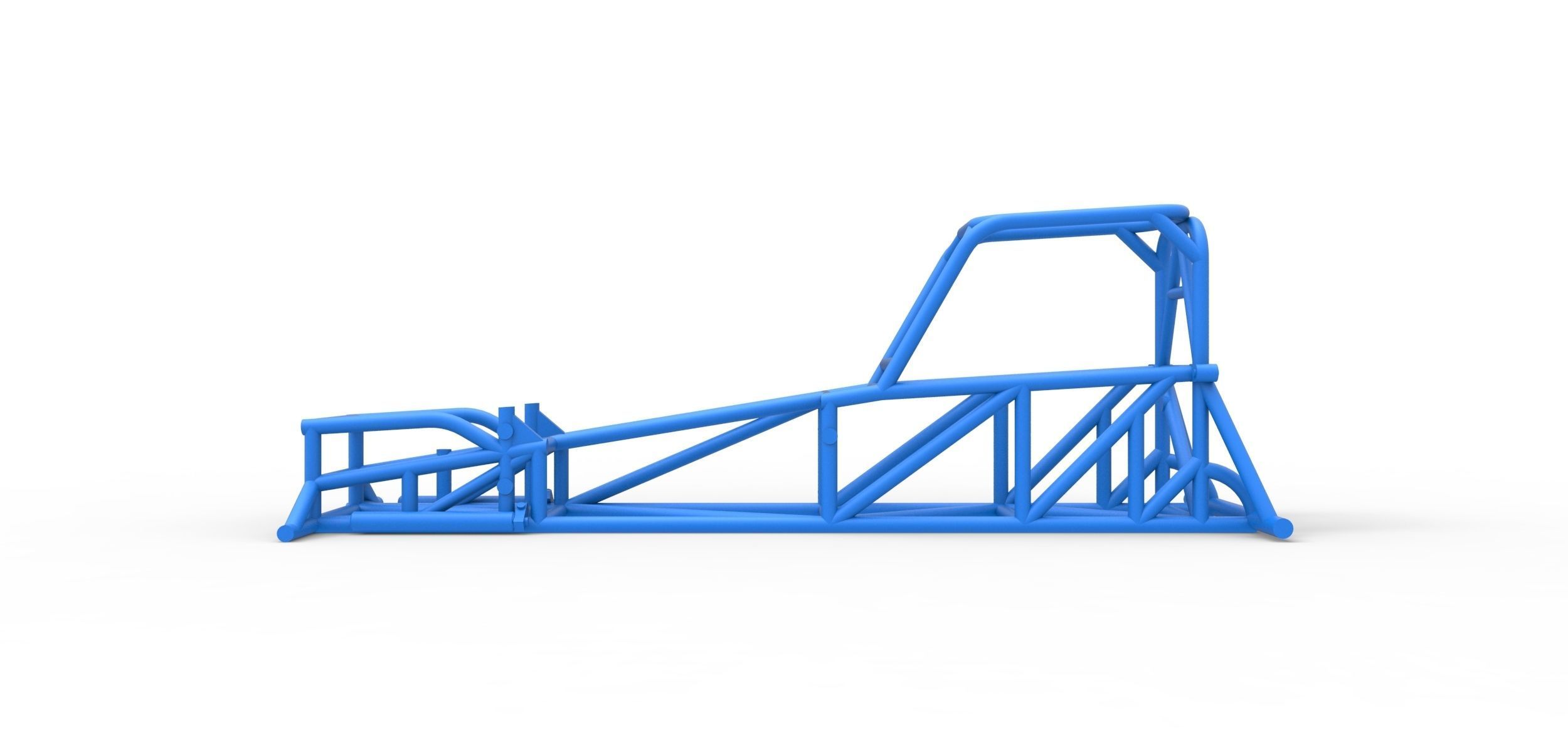 Frame of Supermodified front engine race car V1 Scale 1 to 25 3D print model_5