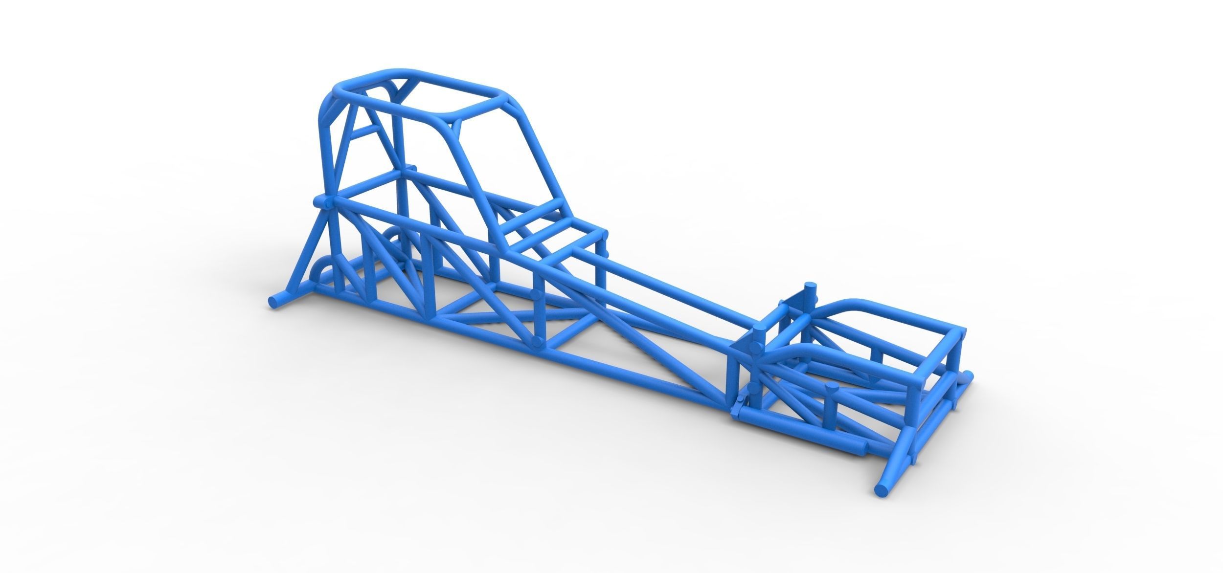 Frame of Supermodified front engine race car V1 Scale 1 to 25 3D print model_12