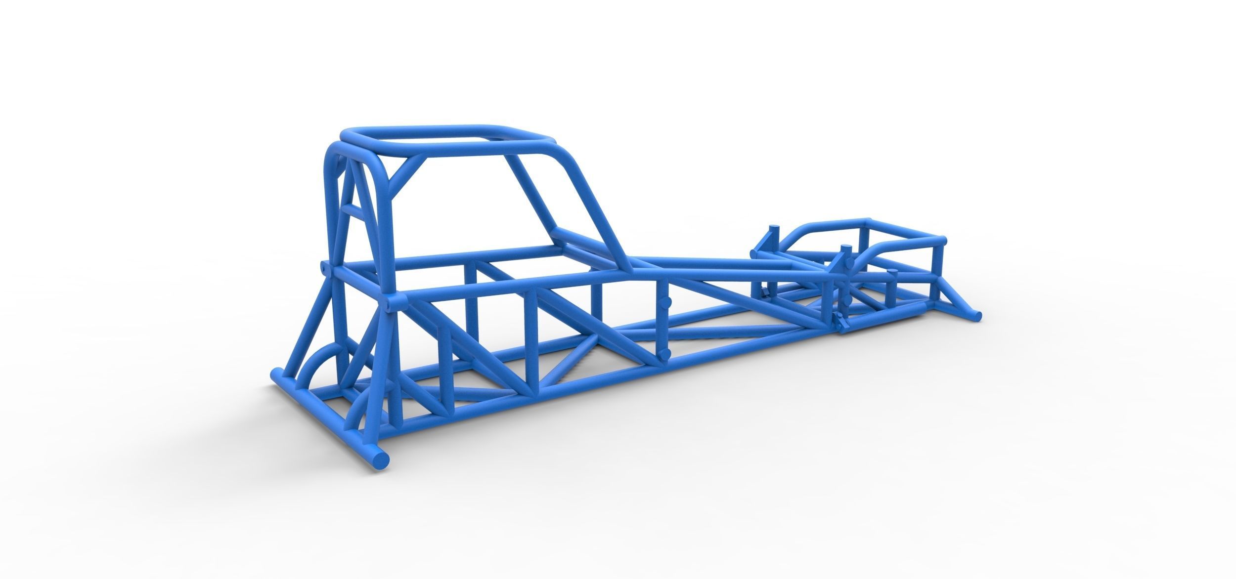 Frame of Supermodified front engine race car V1 Scale 1 to 25 3D print model_11