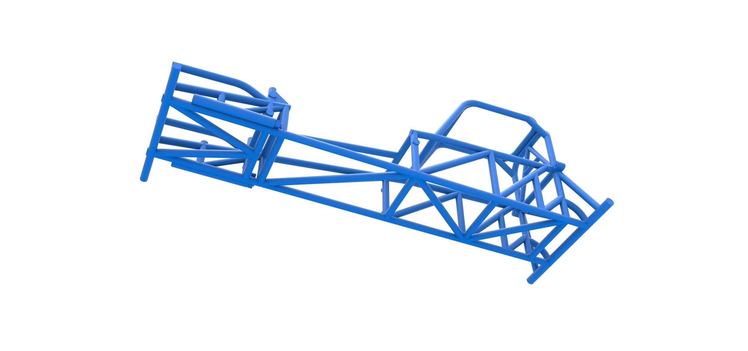 Frame of Supermodified front engine race car V1 Scale 1 to 25 3D print model_2