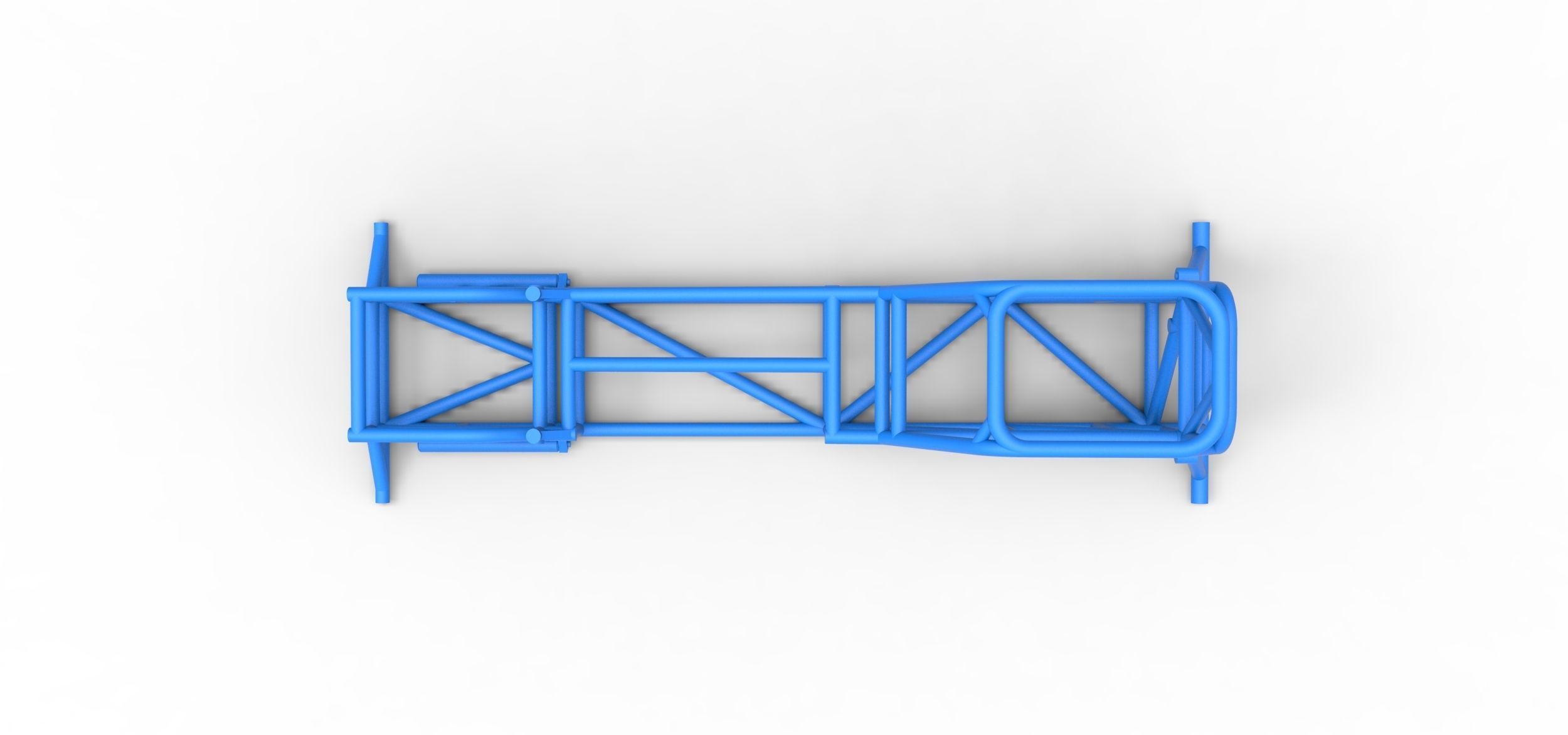 Frame of Supermodified front engine race car V1 Scale 1 to 25 3D print model_7
