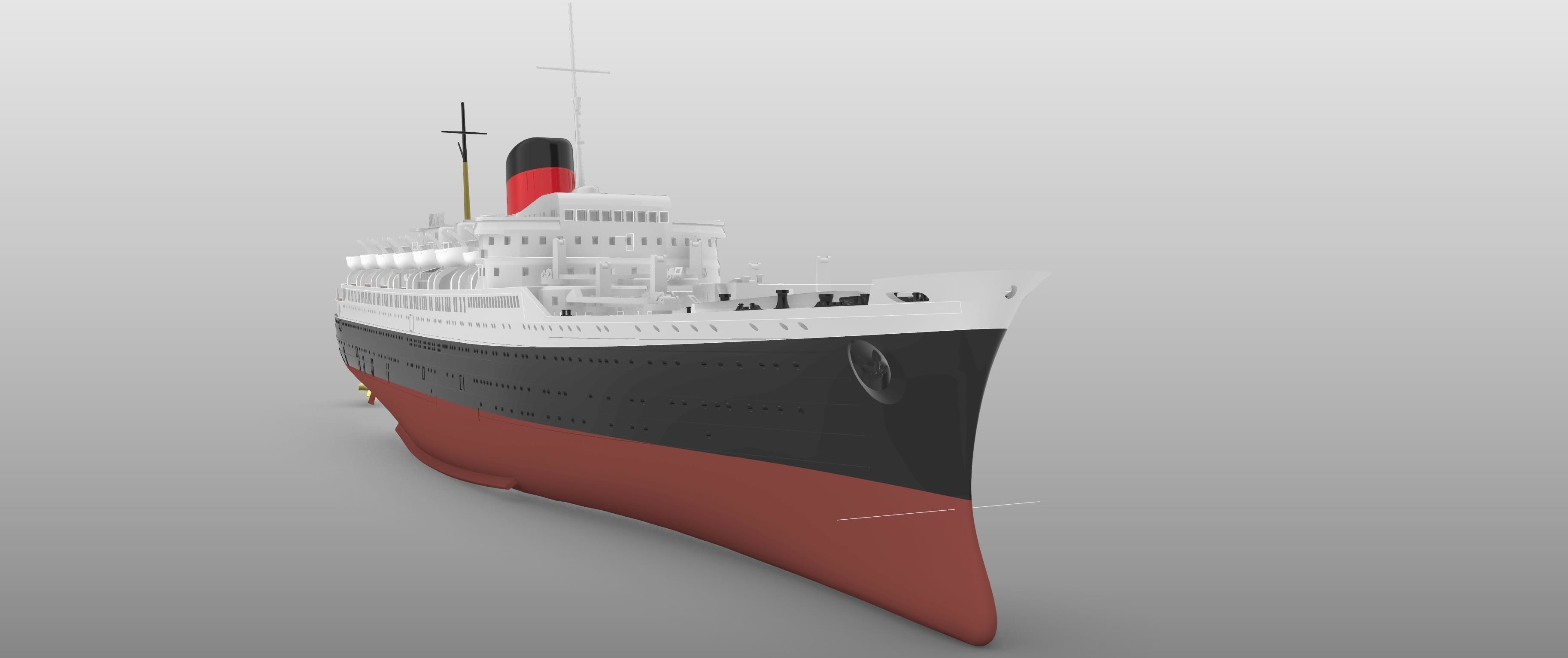 SS FLANDRE 1952 French Line Ocean Liner print ready model 3D print model_6