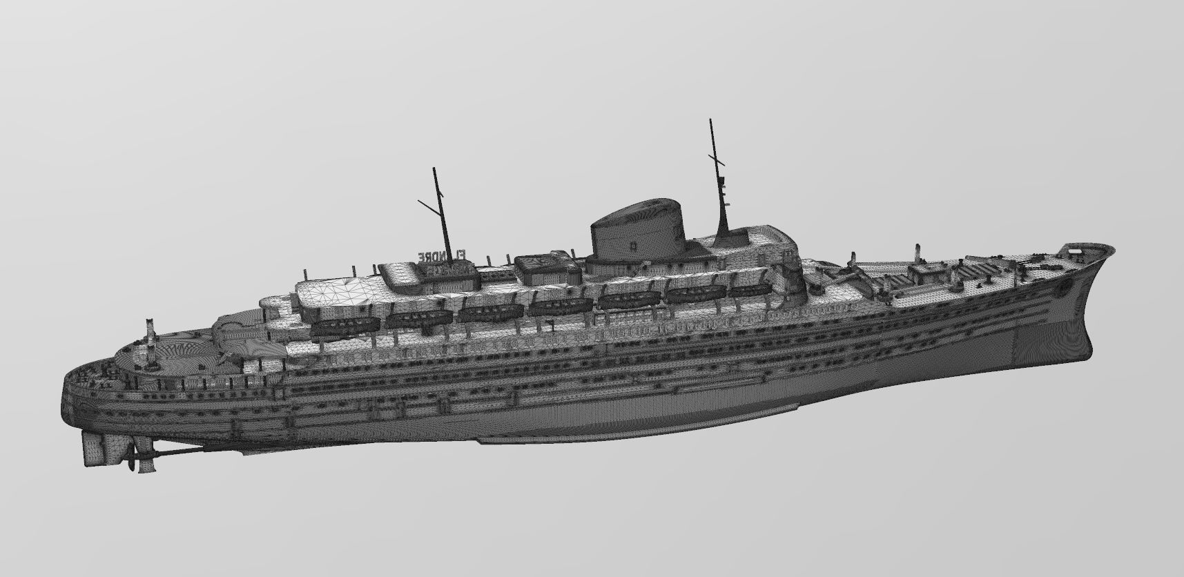 SS FLANDRE 1952 French Line Ocean Liner print ready model 3D print model_9
