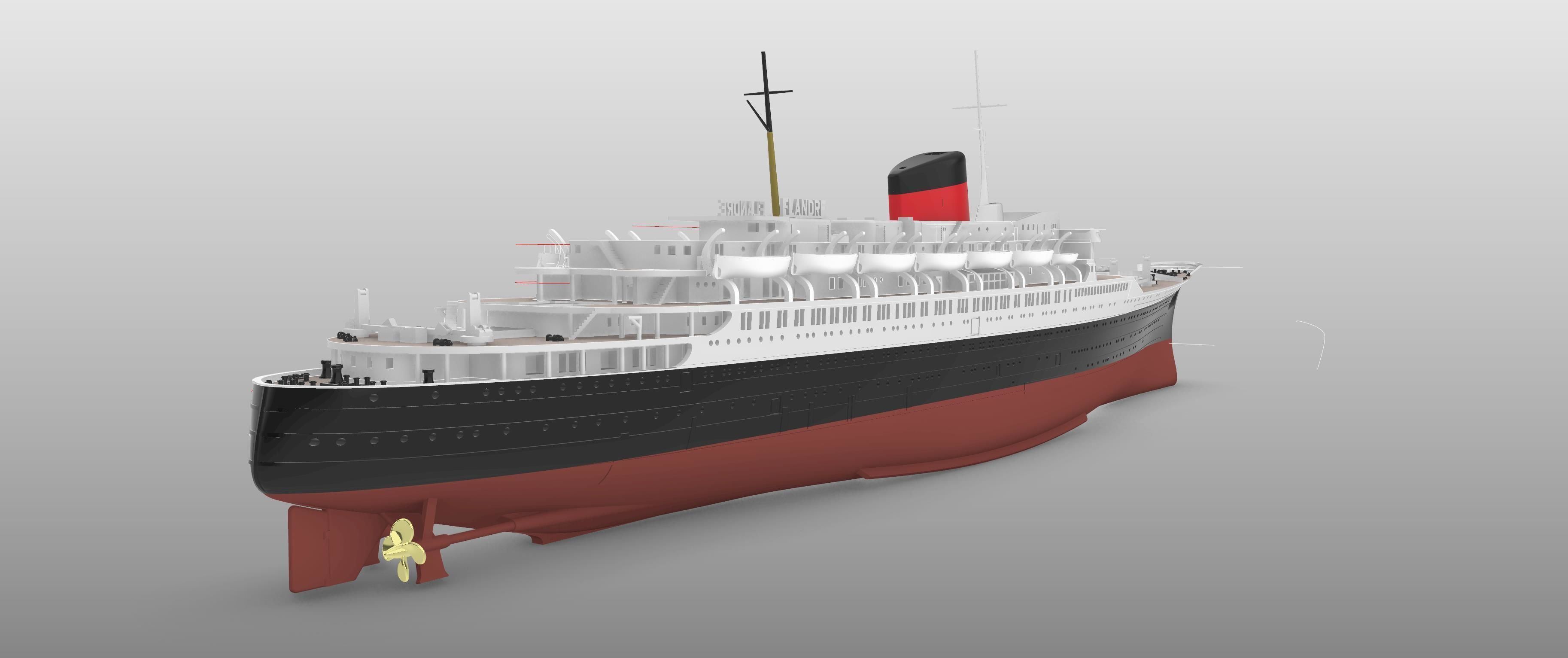 SS FLANDRE 1952 French Line Ocean Liner print ready model 3D print model_5