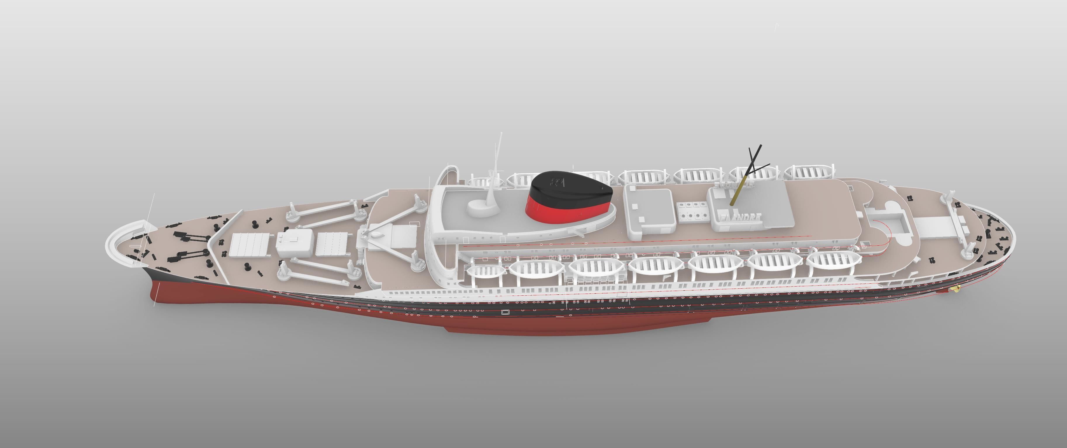 SS FLANDRE 1952 French Line Ocean Liner print ready model 3D print model_1