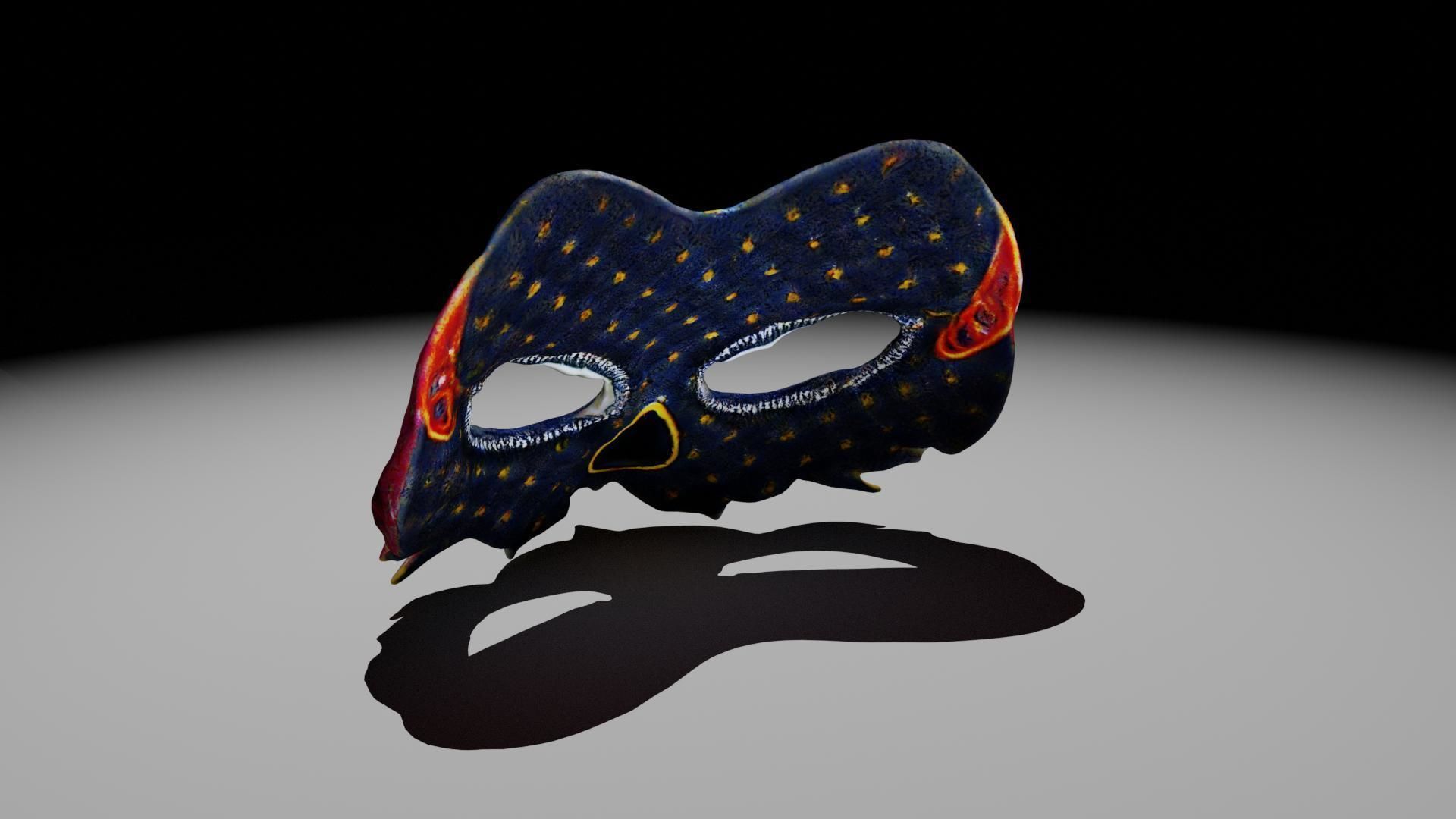 Scanned Owl Mask Low-poly 3D model_3