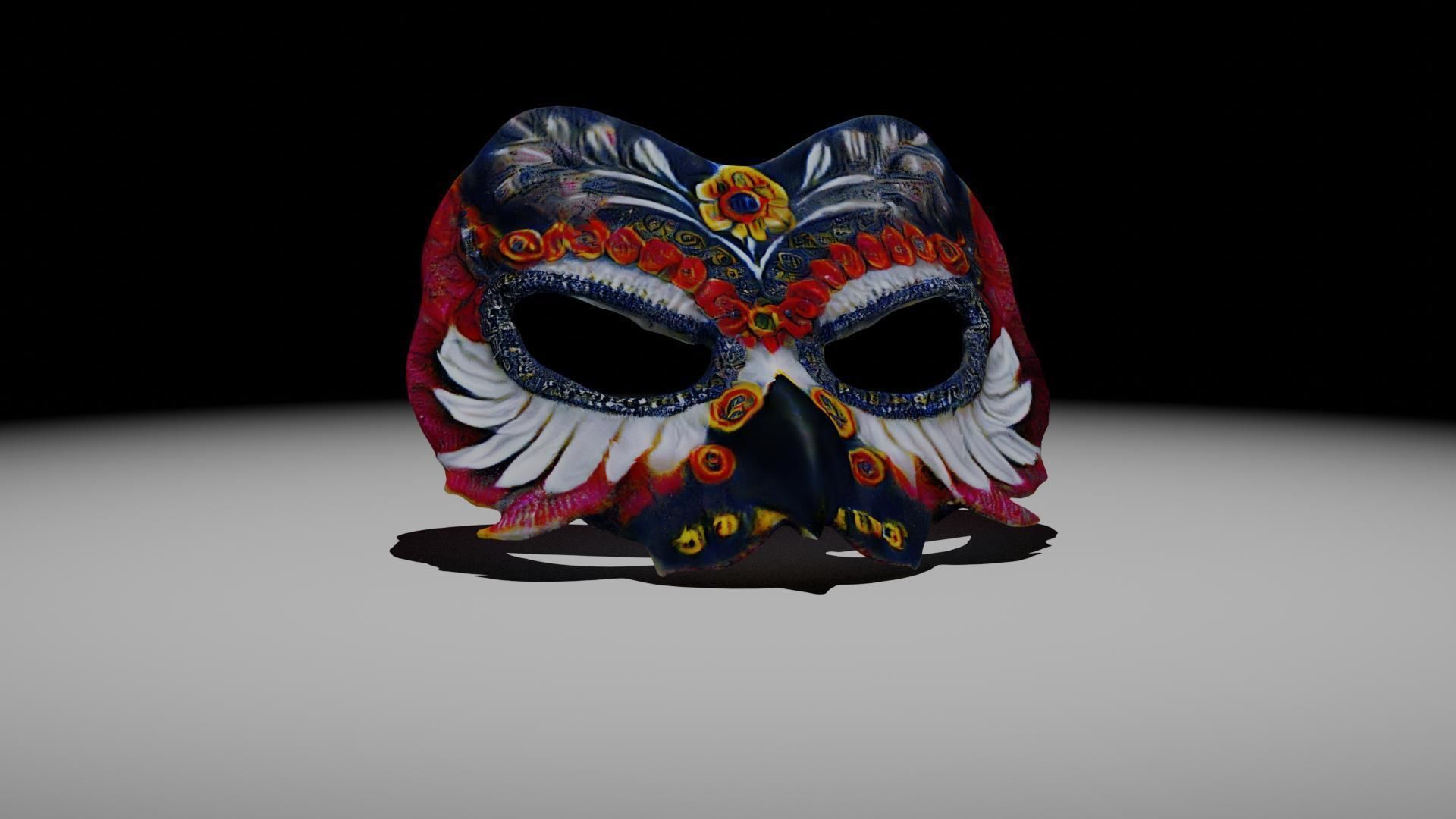 Scanned Owl Mask Low-poly 3D model_2