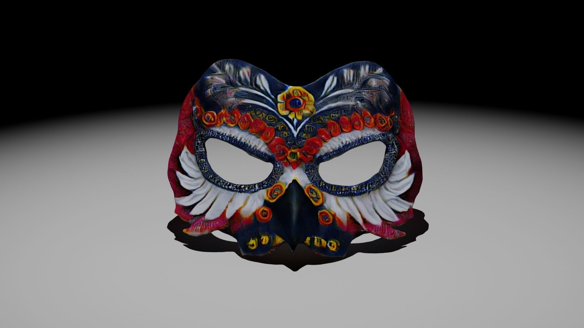 Scanned Owl Mask Low-poly 3D model_1