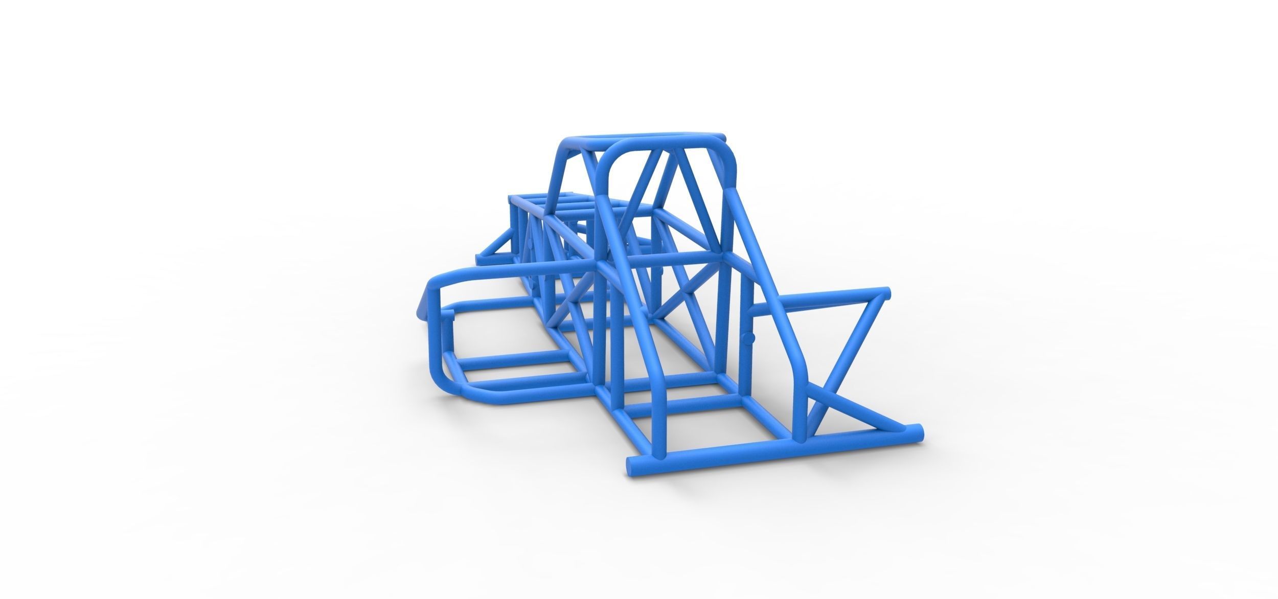 Frame of Supermodified front engine race car V2 Scale 1 to 25 3D print model_9
