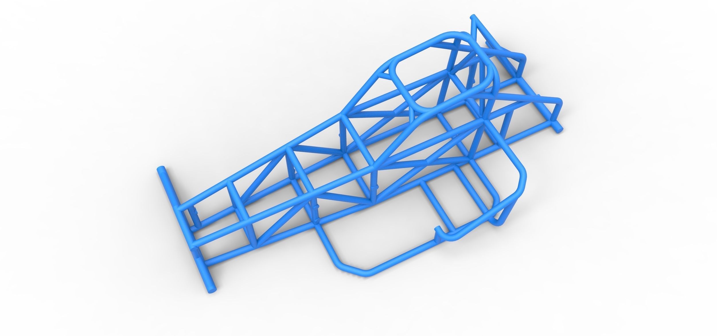 Frame of Supermodified front engine race car V2 Scale 1 to 25 3D print model_1