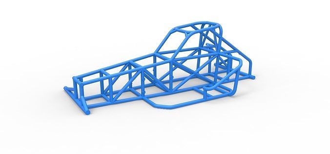Frame of Supermodified front engine race car V2 Scale 1 to 25 3D print model